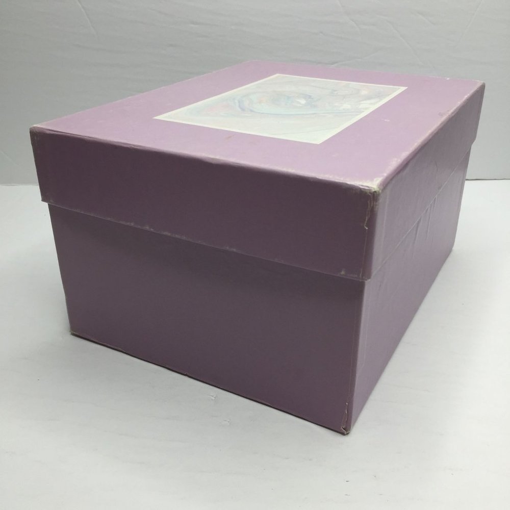 Vintage 1986 Current Inc Marble Check Storage Gift Box 9" X 6" X 5"